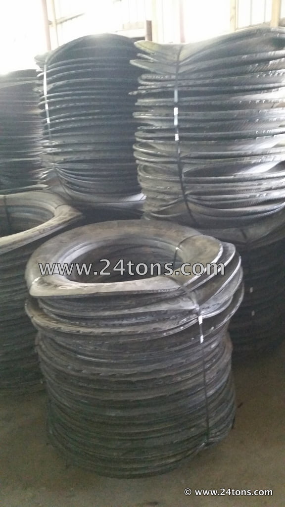 Semi tire sidewalls cut tire rings