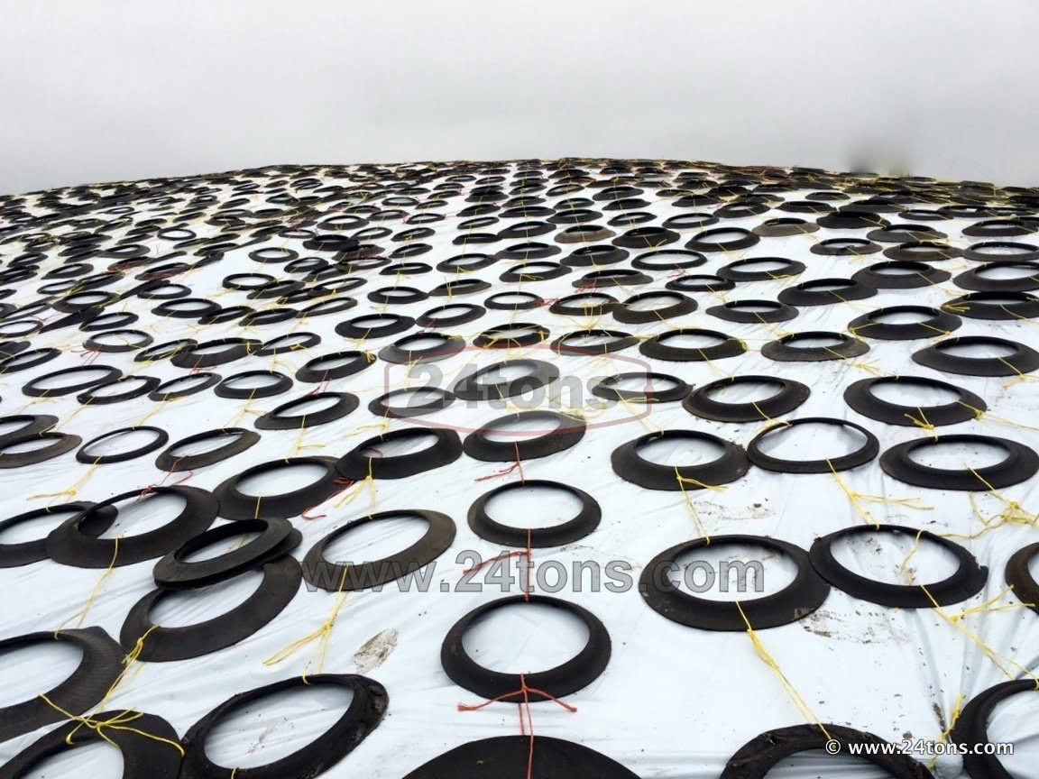 Cut tires for Bunker cover silage tire weights