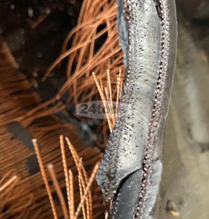 Tire Fabric cord fused with uncured rubber friction